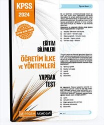 2024 KPSS Eğitim Bilimleri Öğretim İlke ve Yöntemleri Yaprak Test - Pegem Akademi Yayıncılık