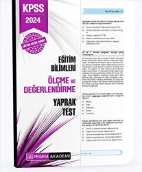 2024 KPSS Eğitim Bilimleri Ölçme ve Değerlendirme Yaprak Test - Pegem Akademi Yayıncılık