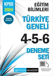 Pegem Akademi Yayıncılık KPSS Eğitim Bilimleri Tamamı Çözümlü Türkiye Geneli 4-5-6 3`lü Deneme Seti - Pegem Akademi Yayıncılık