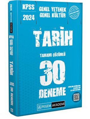 Pegem Akademi Yayıncılık 2024 KPSS Genel Kültür Genel Yetenek Tarih 30 Deneme - 1