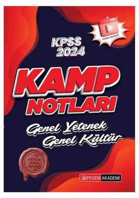 Pegem Akademi Yayıncılık 2024 KPSS Genel Yetenek Genel Kültür Kamp Notları - 1