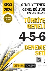 Pegem Akademi Yayıncılık 2024 KPSS Genel Yetenek Genel Kültür Lise-Ön Lisans Tamamı Çözümlü Türkiye Geneli Deneme Sınavı 4-5-6 3`lü Deneme Seti - Pegem Akademi Yayıncılık