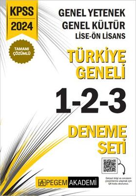 Pegem Akademi Yayıncılık 2024 KPSS Genel Yetenek Genel Kültür Lise-Ön Lisans Tamamı Çözümlü Türkiye Geneli Tamamı Çözümlü 1-2