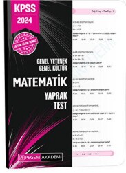 Pegem Akademi Yayıncılık 2024 KPSS Genel Yetenek Genel Kültür Matematik Yaprak Test - Pegem Akademi Yayıncılık
