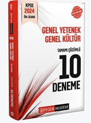 Pegem Akademi Yayıncılık 2024 KPSS Genel Yetenek Genel Kültür Önlisans Tamamı Çözümlü 10 Deneme - 2