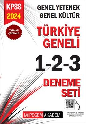 Pegem Akademi Yayıncılık 2024 KPSS Genel Yetenek Genel Kültür Türkiye Geneli Tamamı Çözümlü 1-2-3 3`lü Deneme Seti