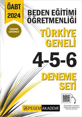 Pegem Akademi Yayıncılık 2024 KPSS ÖABT Beden Eğitimi Öğretmenliği Tamamı Çözümlü Türkiye Geneli 4-5-6 3`lü Deneme Seti - 1