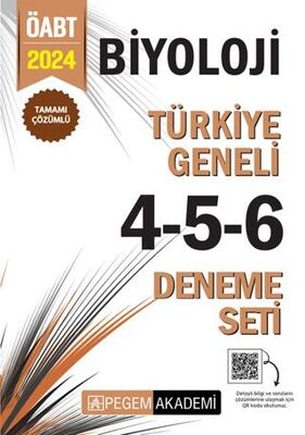 Pegem Akademi Yayıncılık 2024 KPSS ÖABT Biyoloji Tamamı Çözümlü Türkiye Geneli 4-5-6 3`lü Deneme Seti - 1