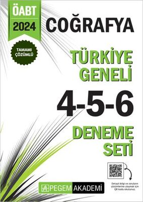 Pegem Akademi Yayıncılık 2024 KPSS ÖABT Coğrafya Tamamı Çözümlü Türkiye Geneli 4-5-6 3`lü Deneme Seti - 1