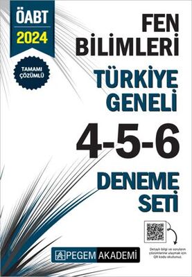 Pegem Akademi Yayıncılık 2024 KPSS ÖABT Fen Bilimleri Tamamı Çözümlü Türkiye Geneli 4-5-6 3`lü Deneme Seti - 1