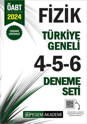 Pegem Akademi Yayıncılık 2024 KPSS ÖABT Fizik Tamamı Çözümlü Türkiye Geneli 4-5-6 3`lü Deneme Seti - 1