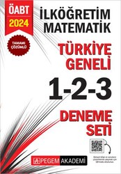 Pegem Akademi Yayıncılık 2024 KPSS ÖABT İlköğretim Matematik Tamamı Çözümlü Türkiye Geneli 1-2-3 3`lü Deneme Seti - Pegem Akademi Yayıncılık