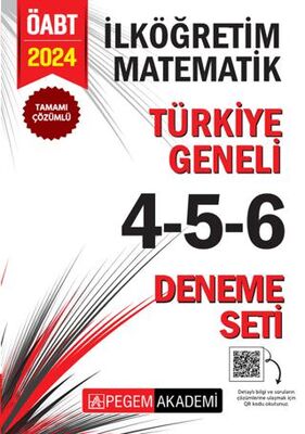 Pegem Akademi Yayıncılık 2024 KPSS ÖABT İlköğretim Matematik Tamamı Çözümlü Türkiye Geneli 4-5-6 3`lü Deneme Seti - 1