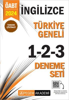 Pegem Akademi Yayıncılık 2024 KPSS ÖABT İngilizce Tamamı Çözümlü Türkiye Geneli 1-2-3 3`lü Deneme Seti