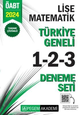 Pegem Akademi Yayıncılık 2024 KPSS ÖABT Lise Matematik Tamamı Çözümlü Türkiye Geneli 1-2-3 3`lü Deneme Seti - 1