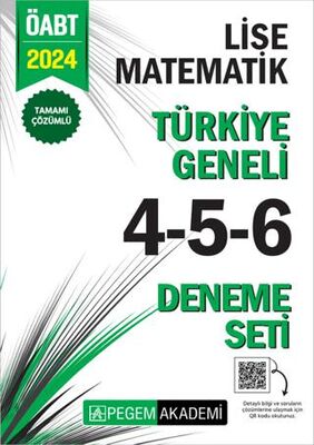 Pegem Akademi Yayıncılık 2024 KPSS ÖABT Lise Matematik Tamamı Çözümlü Türkiye Geneli 4-5-6 3`lü Deneme Seti - 1