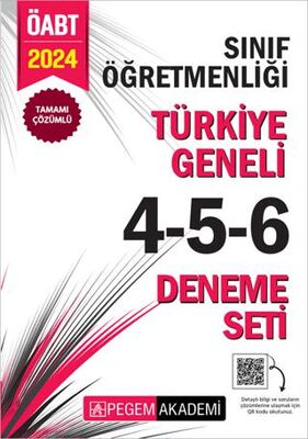 Pegem Akademi Yayıncılık 2024 KPSS ÖABT Sınıf Öğretmenliği Tamamı Çözümlü Türkiye Geneli 4-5-6 3`lü Deneme Seti - 1