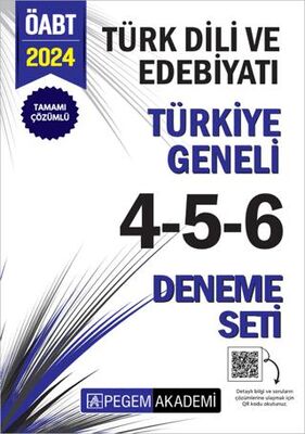 Pegem Akademi Yayıncılık 2024 KPSS ÖABT Türk Dili ve Edebiyatı Tamamı Çözümlü Türkiye Geneli 4-5-6 3`lü Deneme Seti - 1