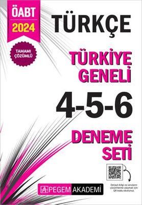 Pegem Akademi Yayıncılık 2024 KPSS ÖABT Türkçe Tamamı Çözümlü Türkiye Geneli 4-5-6 3`lü Deneme Seti - 1