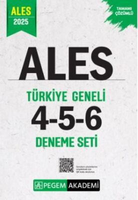 Pegem Akademi Yayıncılık 2025 ALES Tamamı Çözümlü Türkiye Geneli 4-5-6 3`lü Deneme Seti - 1