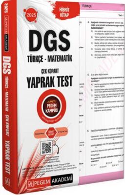 Pegem Akademi Yayıncılık 2025 DGS Çek Kopart Yaprak Test - 1