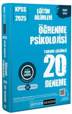 Pegem Akademi Yayıncılık 2025 KPSS Eğitim Bilimleri Öğrenme Psikolojisi Tamamı Çözümlü 20 Deneme - 1