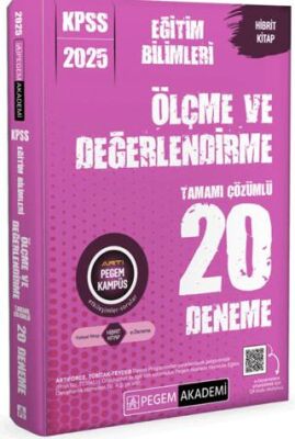 Pegem Akademi Yayıncılık 2025 KPSS Eğitim Bilimleri Ölçme ve Değerlendirme Tamamı Çözümlü 20 Deneme - 1