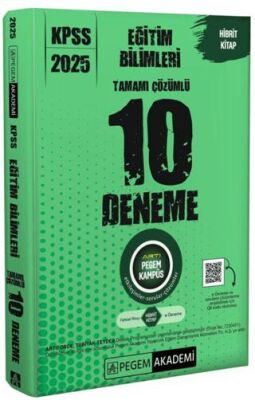 Pegem Akademi Yayıncılık 2025 KPSS Eğitim Bilimleri Tamamı Çözümlü 10 Deneme - 1