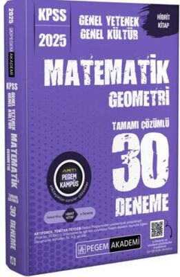 Pegem Akademi Yayıncılık 2025 KPSS Genel Yetenek Genel Kültür Matematik-Geometri Tamamı Çözümlü 30 Deneme - 1