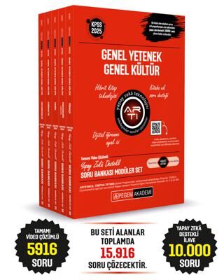 Pegem Akademi Yayıncılık 2025 KPSS Genel Yetenek Genel Kültür Tamamı Çözümlü Soru Bankası Seti - 5 Kitap - 1