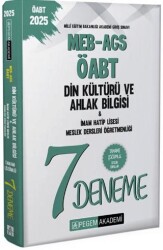 Pegem Akademi Yayıncılık 2025 MEB-AGS-ÖABT Din Kültürü Ve Ahlak Bilgisi İmam Hatip Lisesi Meslek Dersleri Öğretmenliği Tamamı Çözümlü 7 Deneme - Pegem Akademi Yayıncılık