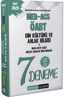 Pegem Akademi Yayıncılık 2025 MEB-AGS-ÖABT Din Kültürü Ve Ahlak Bilgisi İmam Hatip Lisesi Meslek Dersleri Öğretmenliği Tamamı Çözümlü 7 Deneme - 1
