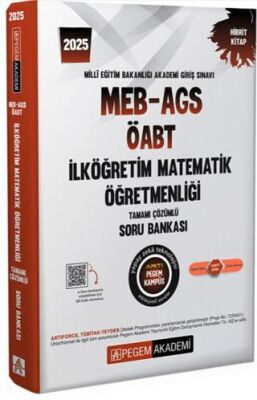 Pegem Akademi Yayıncılık 2025 MEB-AGS-ÖABT İlköğretim Matematik Öğretmenliği Tamamı Çözümlü Soru Bankası - 1