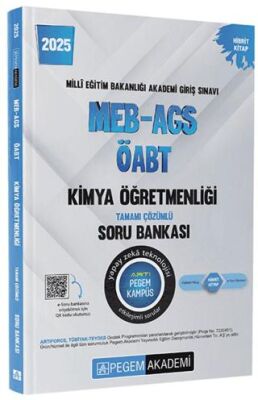 Pegem Akademi Yayıncılık 2025 MEB-AGS-ÖABT Kimya Öğretmenliği Tamamı Çözümlü Soru Bankası - 1