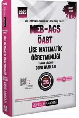 Pegem Akademi Yayıncılık 2025 MEB-AGS-ÖABT Lise Matematik Öğretmenliği Tamamı Çözümlü Soru Bankası - 1