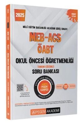 Pegem Akademi Yayıncılık 2025 MEB-AGS-ÖABT Okul Öncesi Öğretmenliği Tamamı Çözümlü Soru Bankası - 1