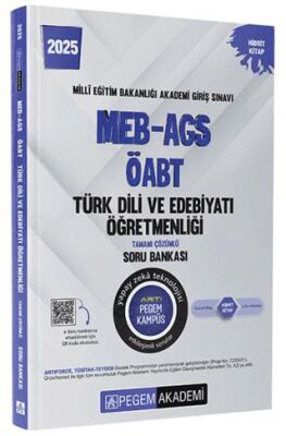 Pegem Akademi Yayıncılık 2025 MEB-AGS-ÖABT Türk Dili ve Edebiyat Tamamı Çözümlü Soru Bankası - 1