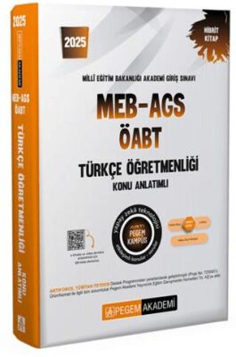 Pegem Akademi Yayıncılık 2025 MEB-AGS-ÖABT Türkçe Öğretmenliği Konu Anlatımlı - 1