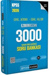 2026 KPSS Genel Yetenek Genel Kültür Ezberbozan 3000 Tamamı Video Çözümlü Soru Bankası - Pegem Akademi Yayıncılık