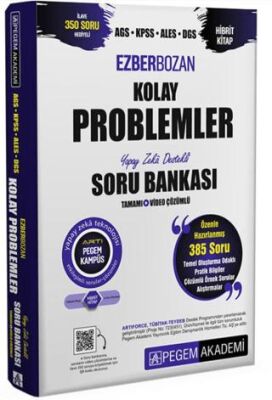 Pegem Akademi Yayıncılık AGS-KPSS-ALES-DGS Ezberbozan Kolay Problemler Tamamı Çözümlü Soru Bankası - 1