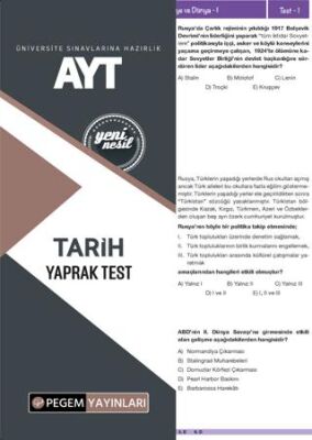 Pegem Akademi Yayıncılık AYT Tarih Yaprak Test - 1