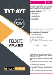Pegem Akademi Yayıncılık Tyt-Ayt Felsefe Yaprak Test - Pegem Akademi Yayıncılık