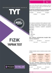 Pegem Akademi Yayıncılık TYT Fizik Yaprak Test - Pegem Akademi Yayıncılık