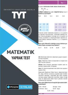 Pegem Akademi Yayıncılık TYT Matematik Yaprak Test - 1