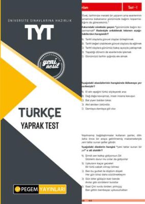 Pegem Akademi Yayıncılık TYT Türkçe Yaprak Test - 1