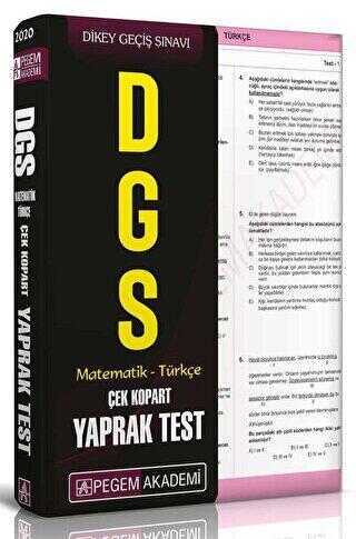 Pegem Akademi Yayıncılık 2020 DGS Matematik - Türkçe Çek Kopar Yaprak Test