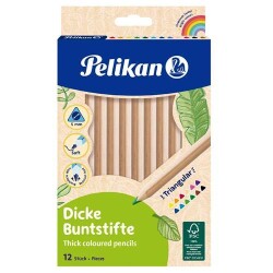Pelikan Ahşap Gövdeli 12li Jumbo Kuru Boya - Pelikan
