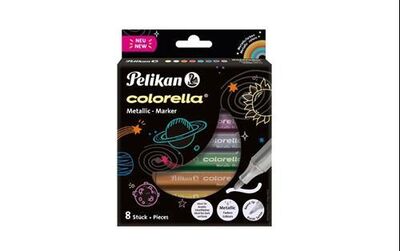 Pelikan Colorella 8li Metalik Keçeli Kalem - 1