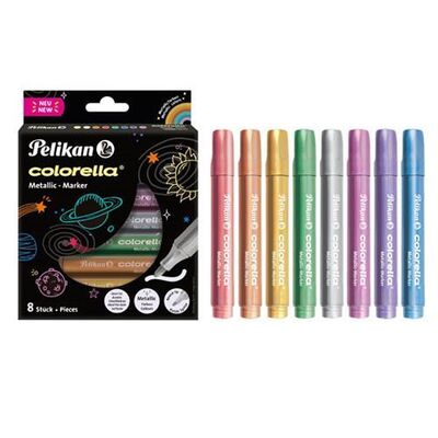 Pelikan Colorella 8li Metalik Keçeli Kalem - 2