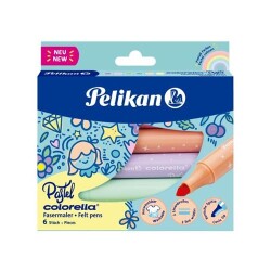 Pelikan Colorella Pastel 411 Jumbo Keçeli Kalem 6lı Kutu - Pelikan